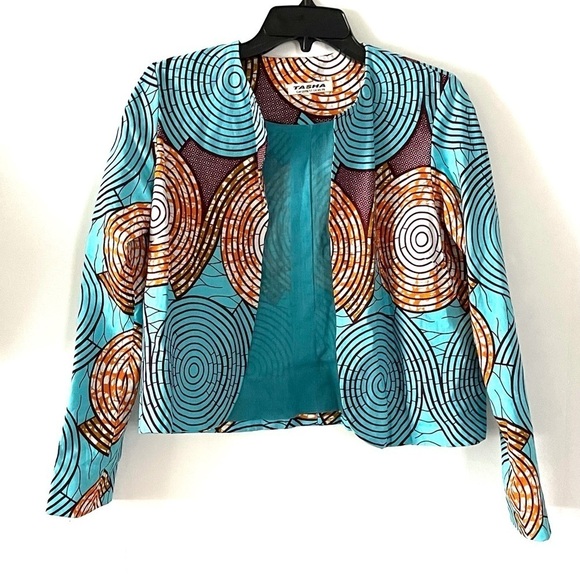 Graphic print open front blazer - Picture 1 of 4